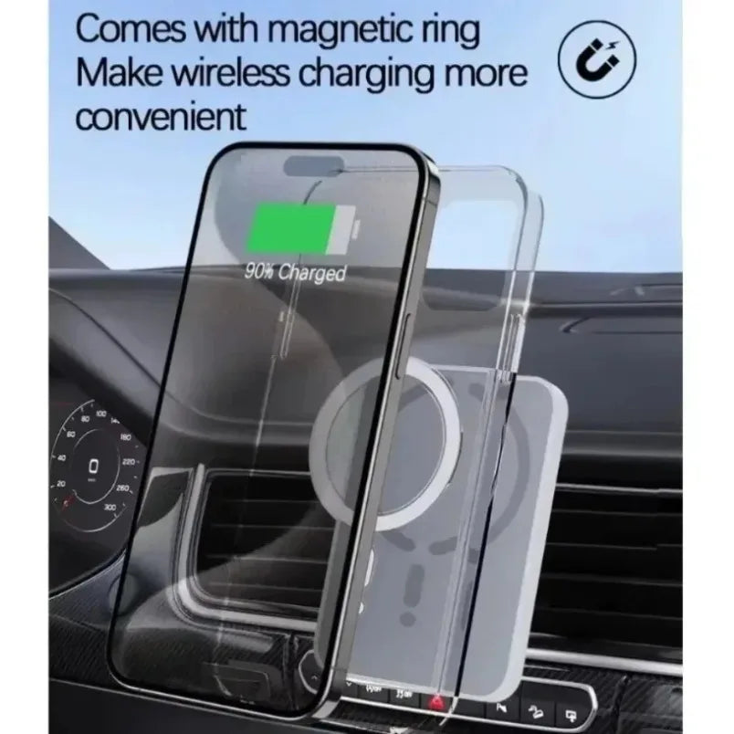 15W Magnetic Wireless Car Chargers for iphone 17 16 15 14 13 12 Pro Max Car Charger Fast Charging Air Vent Clip Phone Car Holder